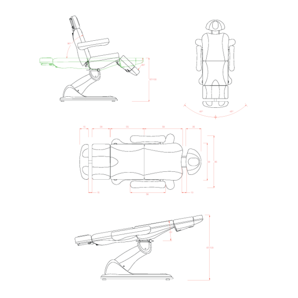 Električni kozmetički stol / stolica AVA 2246BN