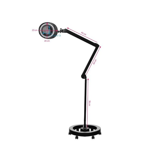 Kozmetička lupa Elegante 6025 črna na stalku