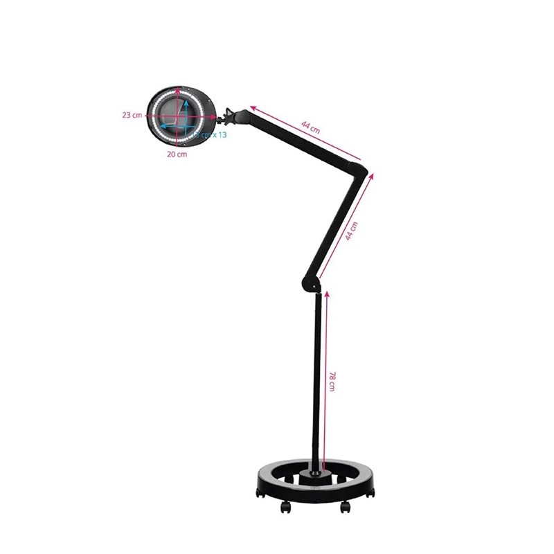 Kozmetička lupa Elegante 6025 črna na stalku