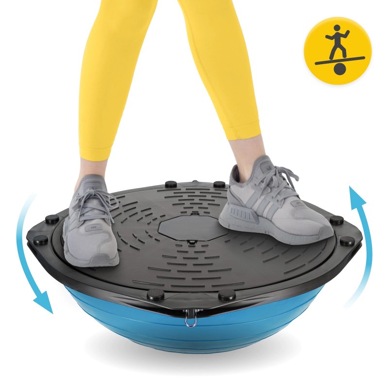 Ravnotežna polulopta s užadima 60cm - plava FIZJO