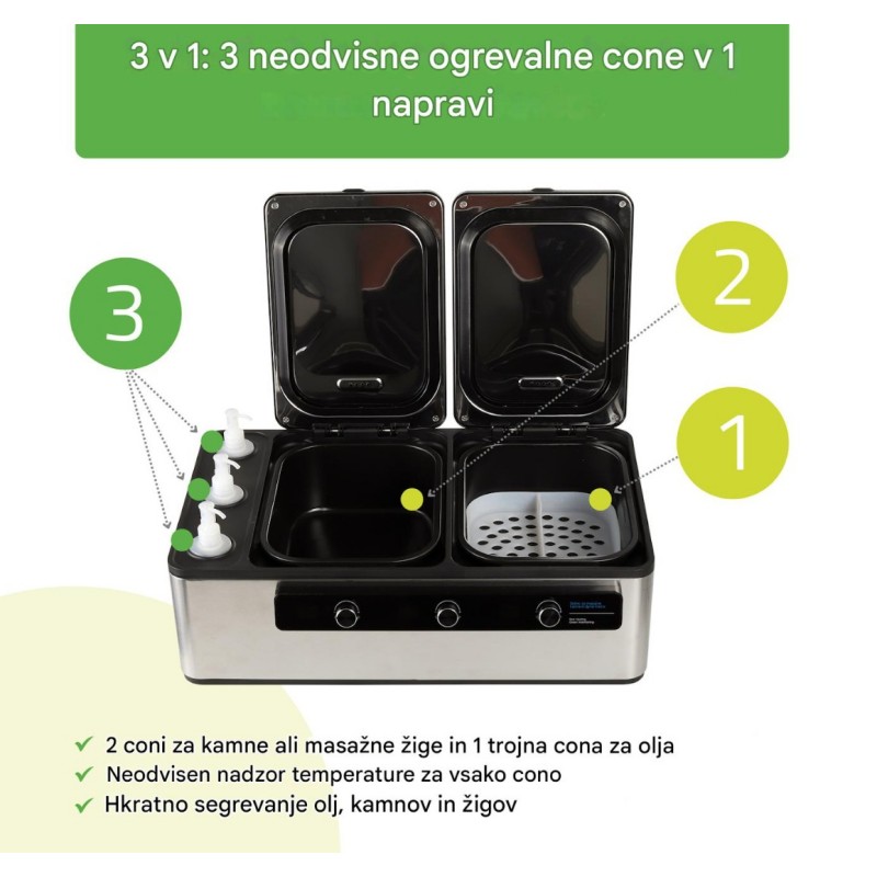 Višenamjenski grijač za kamenje i ulje