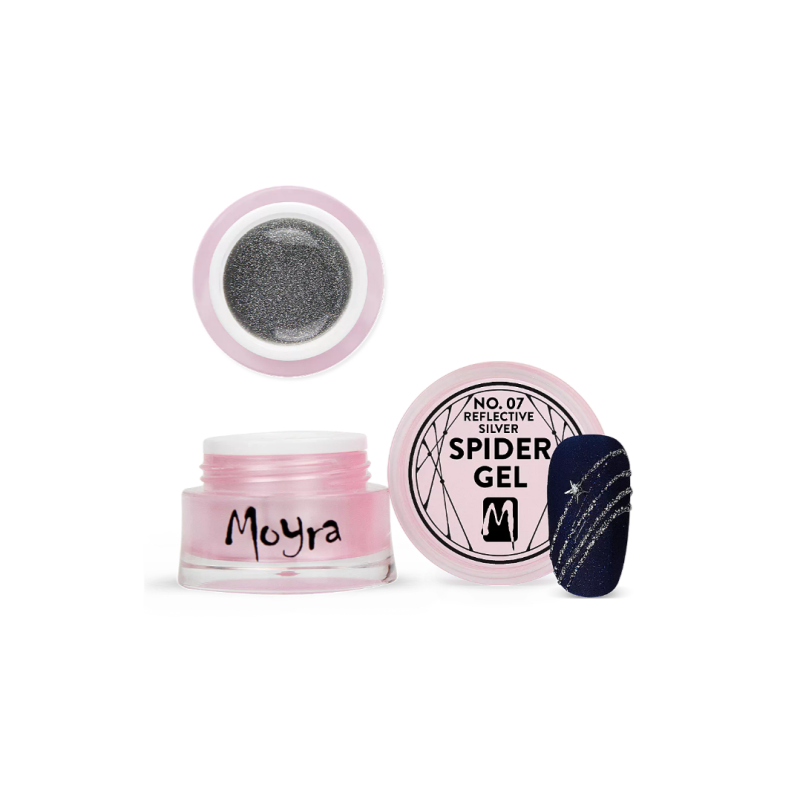 Moyra SPIDER GEL No.7 - REFLECTIVE SREBRNA