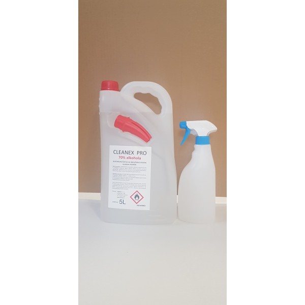 Cleanex Pro 5L, alkoholno dezinfekcijsko sredstvo 70% + prskalica