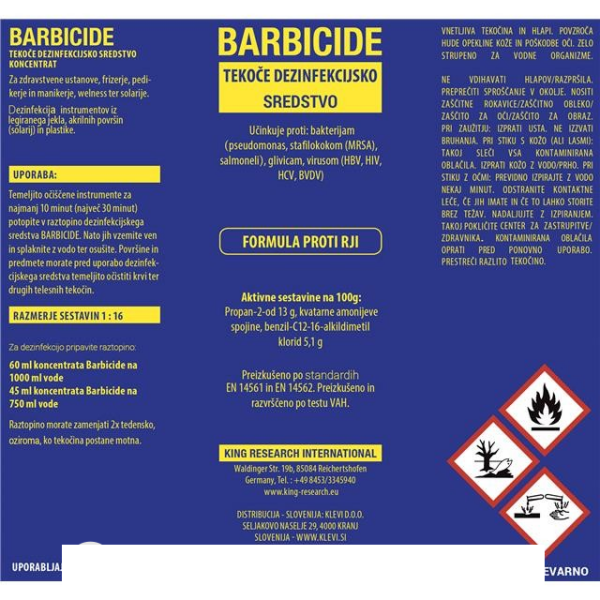 Barbicide dezinfekcijska tekočina- 500ml