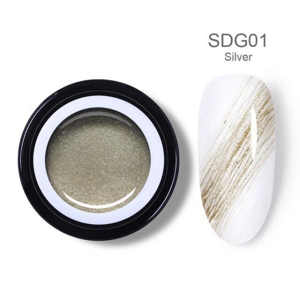 SDG01 Sparkling Drawing Spider Gel Silver - BORN PRETTY