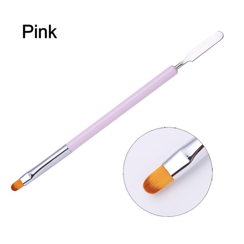 Ecset akril gélhez spatulával - rózsaszín - 44795