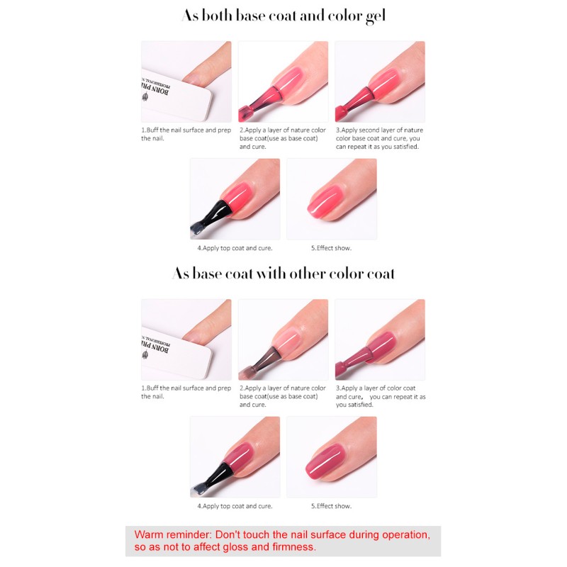 Born Pretty Gel Polish Bright Spring Color Rubber Base PE01