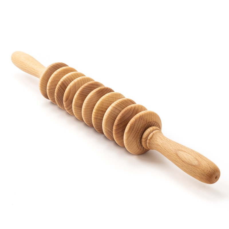 Drveni valjak za masažu protiv celulita – okrugli