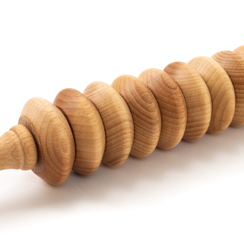 Drveni valjak za masažu protiv celulita – okrugli