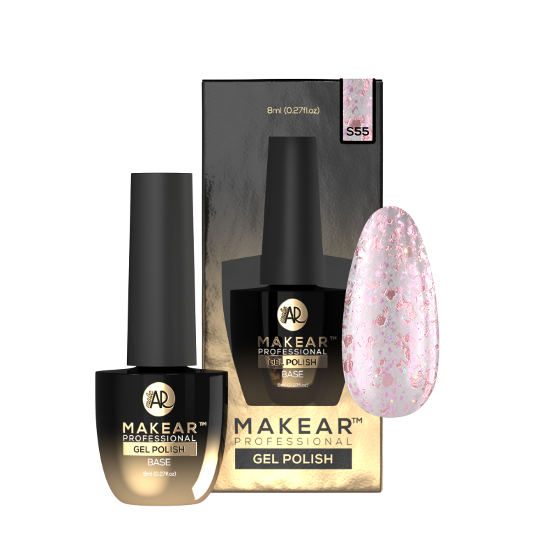 Makear Pink Aurora gel lak S55