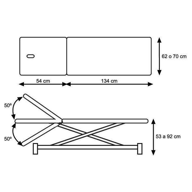 Hidraulični masažni stol CH 0127 AR - 2 sekcijski