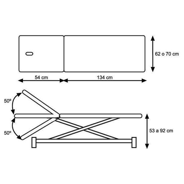 Hidraulični masažni stol CH 0127 AR - 2 sekcijski